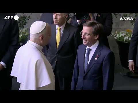 Madrid, l’arrivo del Papa a Plaza de Cibeles e la consegna della chiave d’oro della citta’
