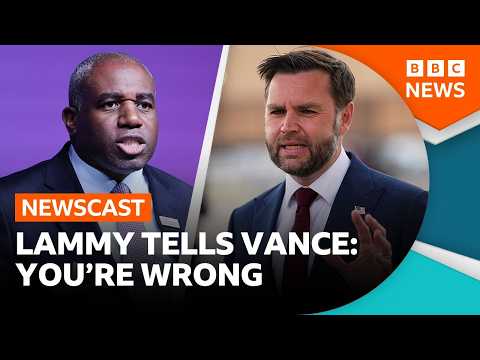 David Lammy tells JD Vance he's wrong over immigration comments | BBC Newscast