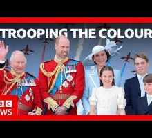 King and Queen cheered by crowds at Trooping the Colour | BBC News