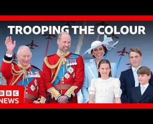 King and Queen cheered by crowds at Trooping the Colour | BBC News
