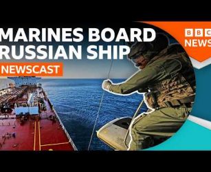 Royal Marines Take Control Of Russian Shadow Fleet Tanker | BBC Newscast