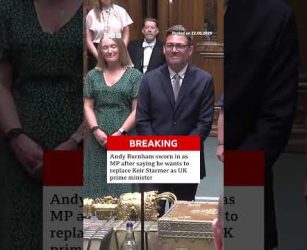 Andy Burnham sworn is as Labour MP for Makerfield. #BBCNews