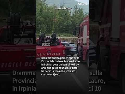 Bambino di 10 anni in minimoto muore nello schianto contro una jeep #ansa #news