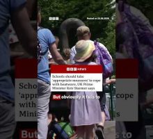 UK schools will have to "gauge local conditions" to manage the heatwave, Keir Starmer said. #BBCNews
