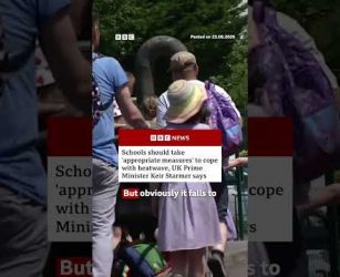 UK schools will have to "gauge local conditions" to manage the heatwave, Keir Starmer said. #BBCNews