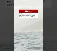 Fishermen witness earthquake shrouding Venezuelan city in dust. #BBCNews