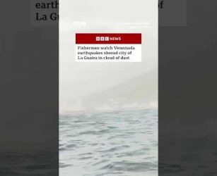 Fishermen witness earthquake shrouding Venezuelan city in dust. #BBCNews