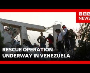 Venezuelan president says she has faith rescuers will find survivors of earthquakes | BBC News