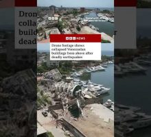 Drone footages shows destruction in Venezuela after earthquakes. #BBCNews