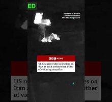 US releases video of strikes on Iran. #US #Iran #StraitOfHormuz #News #BBCNews