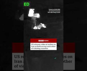 US releases video of strikes on Iran. #US #Iran #StraitOfHormuz #News #BBCNews
