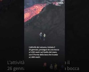 Spettacolo sull&rsquo;Etna, la colata lavica vista dal drone