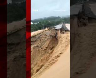 Fatal Typhoon Maysak floods burst dam wall in China. #BBCNews