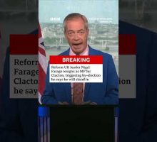 Reform UK leader Nigel Farage resigns as MP for Clacton, triggering by-election. #BBCNews