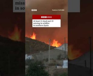 At least 11 dead in Spain wildfire as crews battle to contain blaze. #BBC News