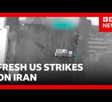 US launches fresh strikes as Iran closes Strait of Hormuz | BBC News