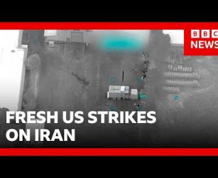 US launches fresh strikes as Iran closes Strait of Hormuz | BBC News
