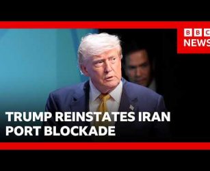 Trump reinstates Iran port blockade and vows charge on cargo passing through Hormuz | BBC News
