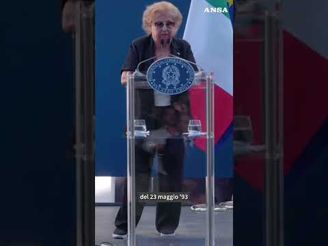 La cerimonia di svelamento della Croma di Falcone a Palermo #ansa