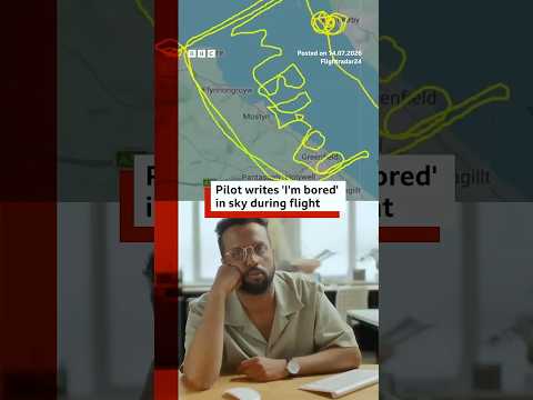 Pilot writes "I'm bored" in sky during flight. #BBCNews
