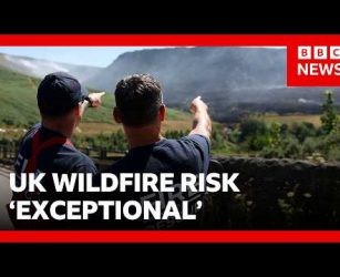 UK at 'exceptional' risk of wildfires as two arrested over fires in France | BBC News