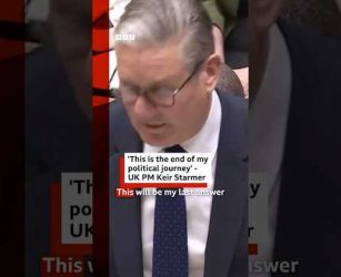Keir Starmer greeted with applause as he wraps up his final PMQs as UK prime minister. #BBCNews