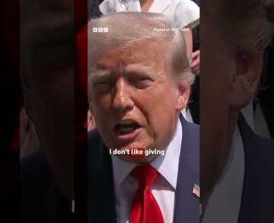 'They better behave' - US President Trump on striking Iran. #Iran #US #BBCNews