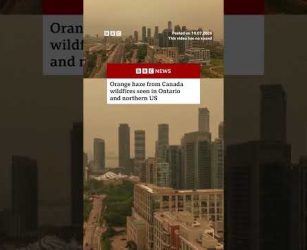 Orange haze from Canada wildfires seen in Ontario and northern US. #Canada #US #BBCNews