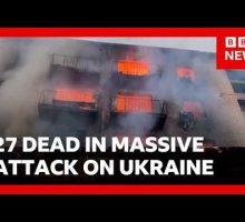Massive Russian attack on Ukraine&rsquo;s capital kills at least 25 and injures many more | BBC News