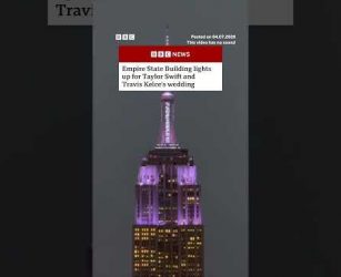 Empire State Building lights up for Taylor Swift and Travis Kelce wedding. #BBCNews