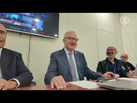 Intervento del Sottosegretario Mantovano al Centro operativo della Protezione civile di Lampedusa.