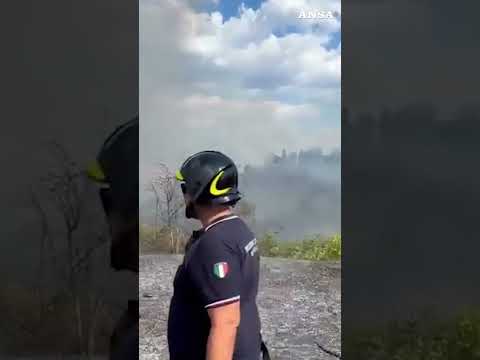 Roma Nord, incendio in un’area verde con vista San Pietro #ansa