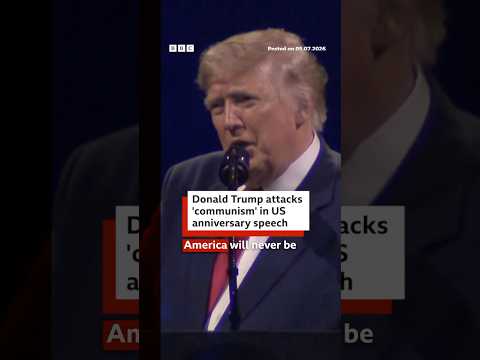 Donald Trump attacks 'communism' in US anniversary speech. #DonaldTrump #BBCNews